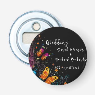 Whimsical Butterfly Garden Briefkaart Button Flesopener