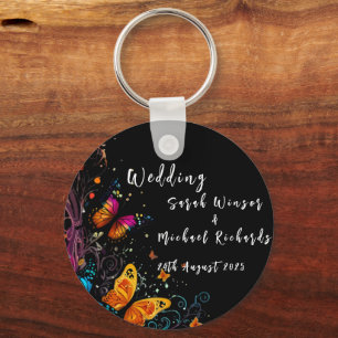 Whimsical Butterfly Garden Briefkaart Sleutelhanger