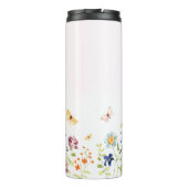 Whimsical Butterfly Garden Roze gepersonaliseerd c Thermosbeker (Achterkant)