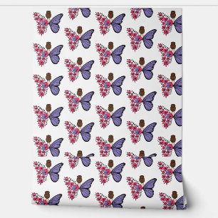 Whimsical Butterfly Girl Wallpaper bloemenfee Behang