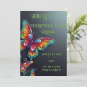 Whimsical Butterfly Romance Faire-part de mariage (Debout devant)