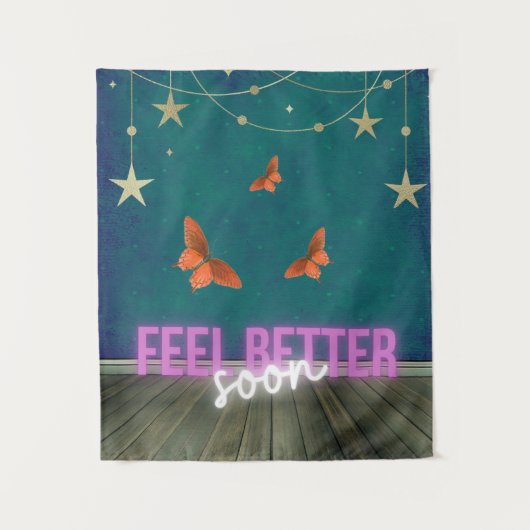 Whimsical Butterfly Scene krijgt snel weer goed Wandkleed (Voorkant)
