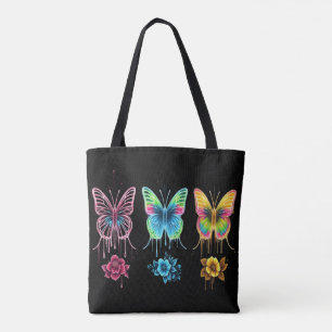 Whimsical Butterfly Symphony: levendige kleuren Draagtas