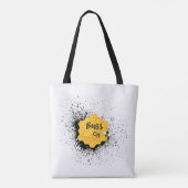 Whimsical "Buzz Off" Bijen Canvas tas (Achterkant)