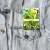 Whimsical Cactus And Butterflies Button (Insitu)