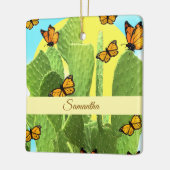 Whimsical Cactus And Butterflies Keramisch Ornament (Links)