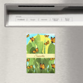 Whimsical Cactus And Butterflies Magneet (Insitu (Vaatwasser))