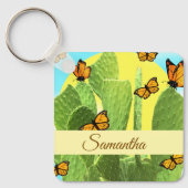 Whimsical Cactus And Butterflies Sleutelhanger (Voorkant)