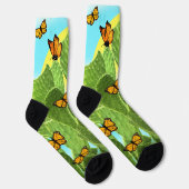 Whimsical Cactus And Butterflies Sokken (Rechts)