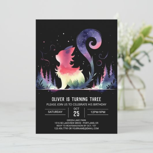 Whimsical Cadeau voor de Katverjaardag Kaart (Staand voorkant)