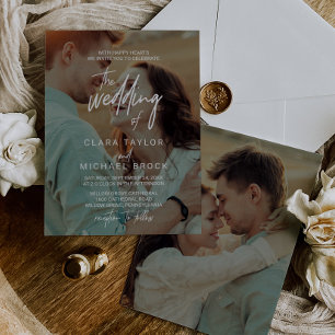 Whimsical Calligraphy Bedekking the Wedding of Kaart