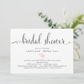Whimsical Calligraphy Bridal Shower Invitation Kaart (Staand voorkant)