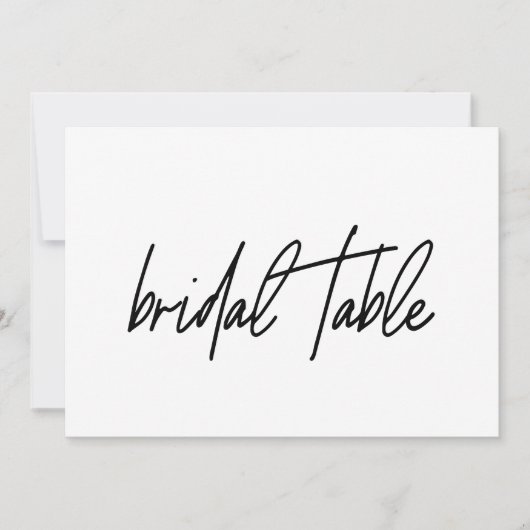 Whimsical Calligraphy Bridal Table Wedding Sign Bedankkaart (Voorkant)