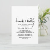 Whimsical Calligraphy Brunch & Bubble Kaart (Staand voorkant)