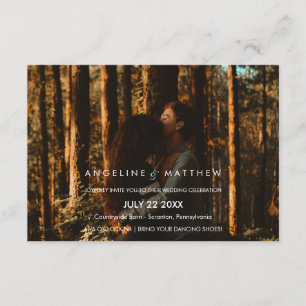 Whimsical Calligraphy   Faded foto van het huwelij Kaart
