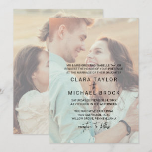 Whimsical Calligraphy   Faded-fotoweddenschap Kaart