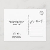 Whimsical Calligraphy | Faded kerstfoto Feestdagenkaart (Achterkant)