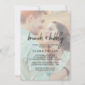 Whimsical Calligraphy Faded Photo Brunch & Bubble Kaart (Voorkant)