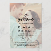 Whimsical Calligraphy Faded Photo Wedding Program Programma (Voorkant)