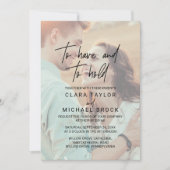 Whimsical Calligraphy Foto RSVP have Hold Wedding Kaart (Voorkant)