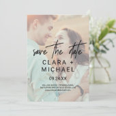 Whimsical Calligraphy | Foto Save the Date Kaart (Staand voorkant)