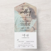 Whimsical Calligraphy | Foto van het huwelijk All In One Uitnodiging (Binnen)