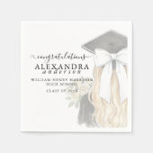 Whimsical Calligraphy Graduation Bow Servet (Voorkant)