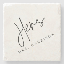 Whimsical Calligraphy Hers Marble Onderzetter