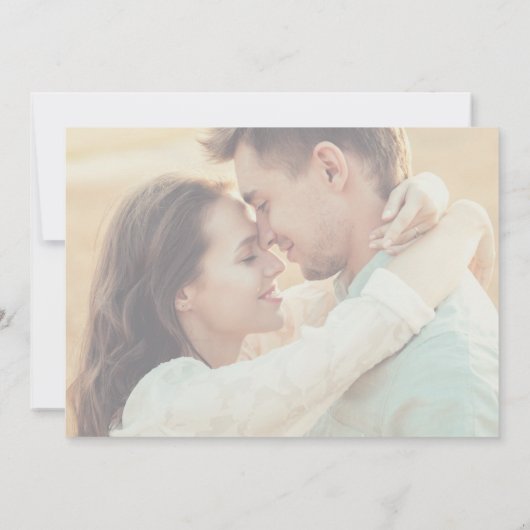 Whimsical Calligraphy | Horizontaal fotohuwelijk Kaart (Achterkant)