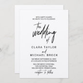 Whimsical Calligraphy Kraft the Wedding of Kaart (Voorkant / Achterkant)