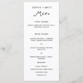 Whimsical Calligraphy Minimalist Wedding Menu (Devant)