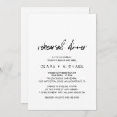 Whimsical Calligraphy Rehearsal Dinner Kaart (Voorkant / Achterkant)