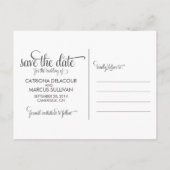 Whimsical Calligraphy Save the Date Briefkaart (Achterkant)