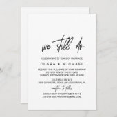 Whimsical Calligraphy Vow Renewal Kaart (Voorkant / Achterkant)