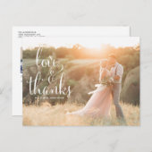 WHIMSICAL CALLIGRAPHY WEDDING DANK U BRIEFKAART (Voorkant / Achterkant)
