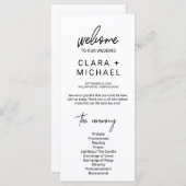 Whimsical Calligraphy Wedding Programma (Voorkant / Achterkant)