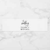 Whimsical Calligraphy Wedding Waterfles Etiket (Enkel label)