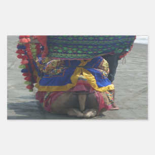 Whimsical Camel Art Print/Grafisch Rechthoekige Sticker