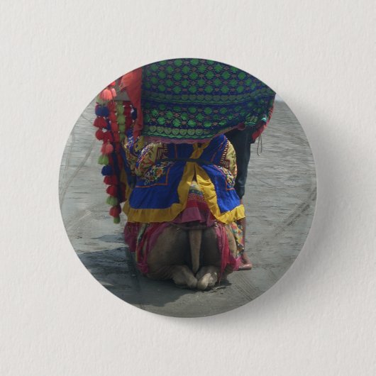 Whimsical Camel Art Print/Grafisch Ronde Button 5,7 Cm (Voorkant)