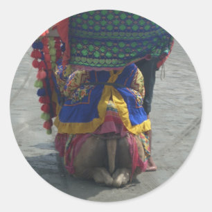 Whimsical Camel Art Print/Grafisch Ronde Sticker