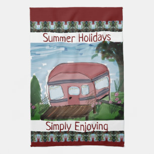 Whimsical Camping Ontworpen Theedoek