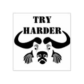 Whimsical Cape Buffalo, in zwarte inkt Rubberstempel (Afrduk)