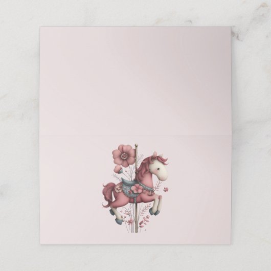 Whimsical Carousel Horse Image (Buitenkant ongevouwen)