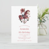 Whimsical Carousel Horse Image Birthday Kaart (Staand voorkant)