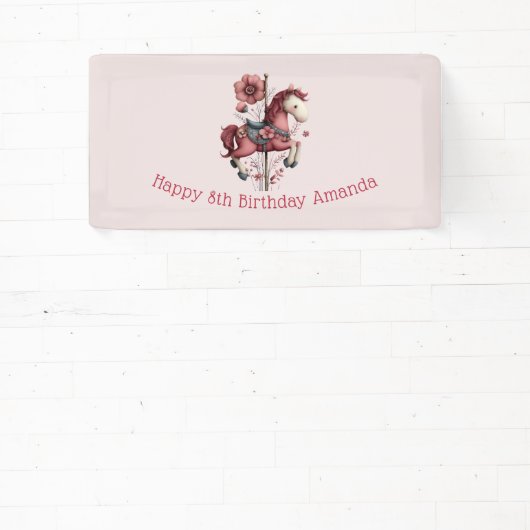 Whimsical Carousel Horse Image Birthday Spandoek (Insitu)