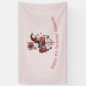 Whimsical Carousel Horse Image Birthday Spandoek (Verticaal)
