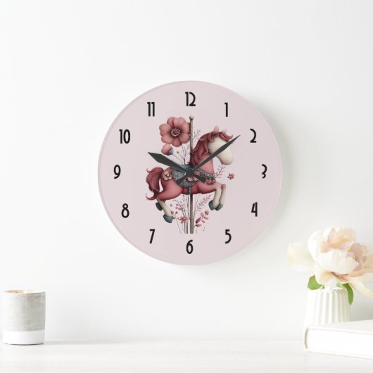 Whimsical Carousel Horse Image Grote Klok (Huis)