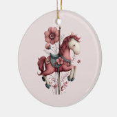 Whimsical Carousel Horse Image Keramisch Ornament (Links)