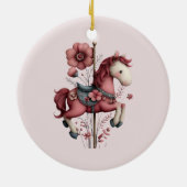 Whimsical Carousel Horse Image Keramisch Ornament (Achterkant)