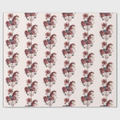 Whimsical Carousel Horse Image Pattern Cadeaupapier (Vlak)